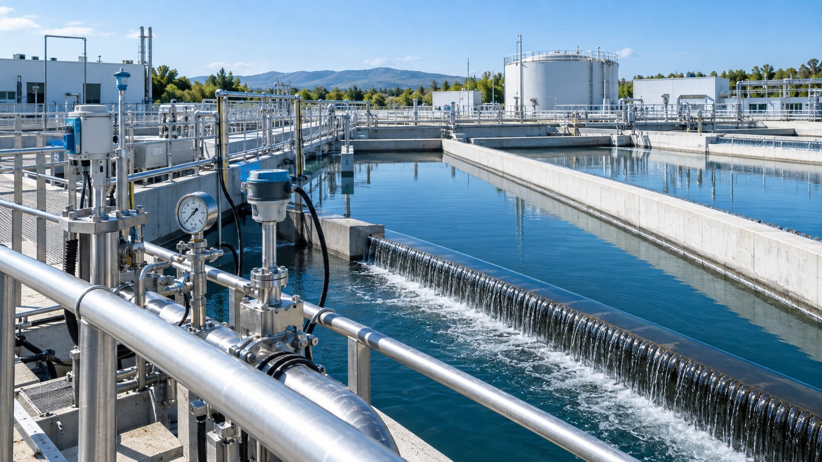 Instrumentation and process equipment at a water treatment facility